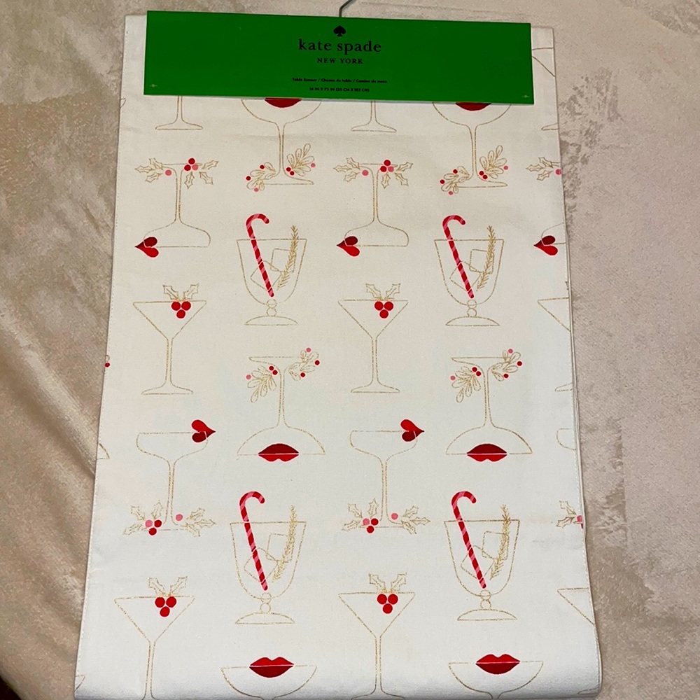 Kate Spade Holiday Cocktails Table Runner